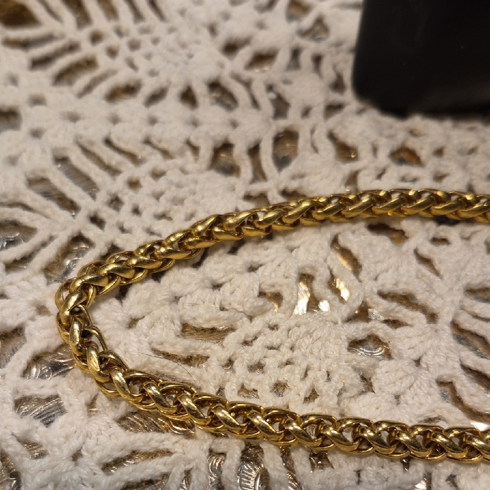 Vintage Monet Gold Tone Chunky Braided Necklace - Picture 5 of 8